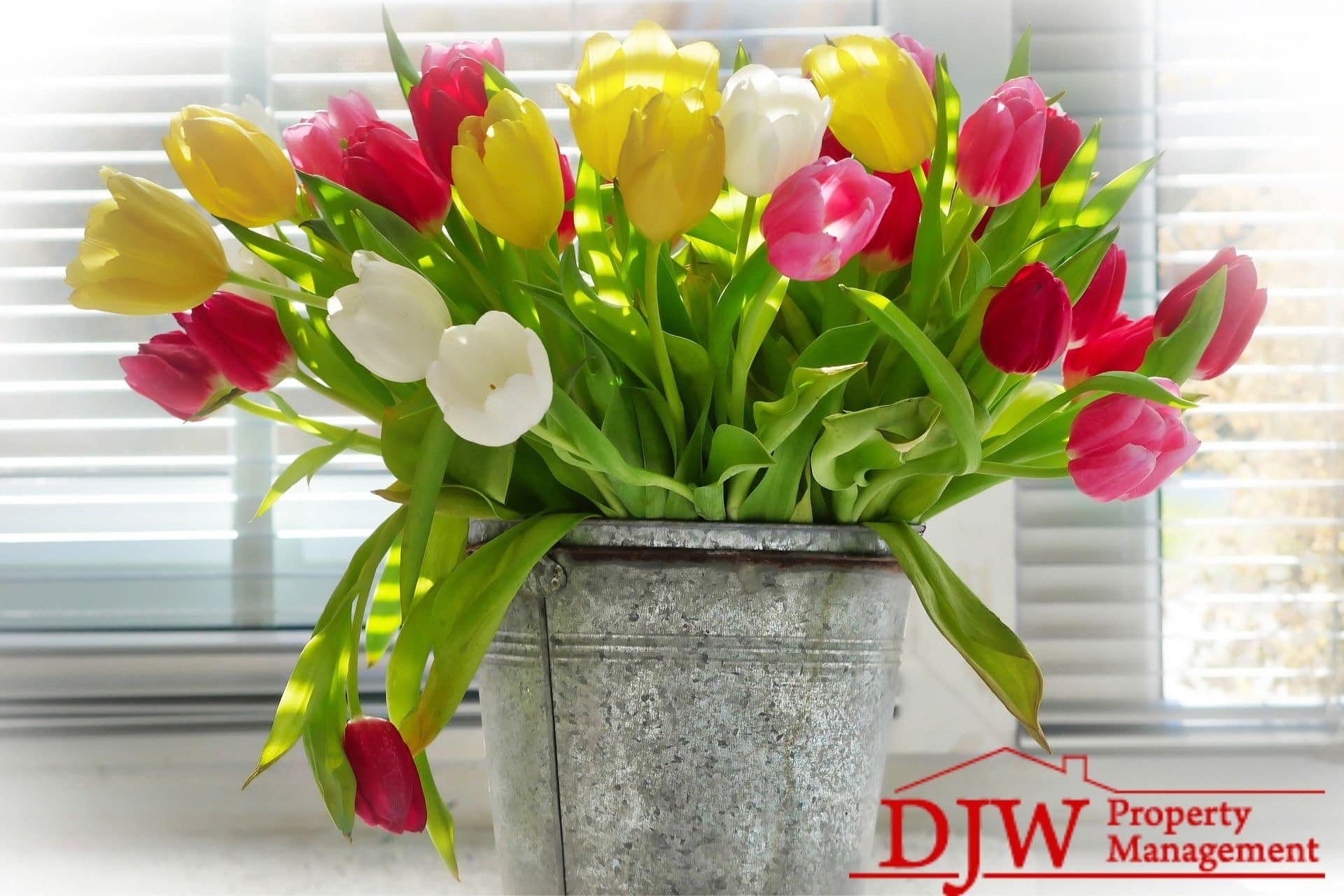 Beautiful vase of flowers, perfect for displaying after spring cleaning.